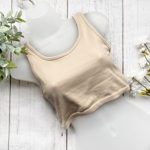 AERIE • tan crop bra tank top